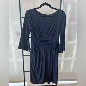 Eliza J Bell Sleeve Knit Sheath Dress - Size 4 - Color Navy
